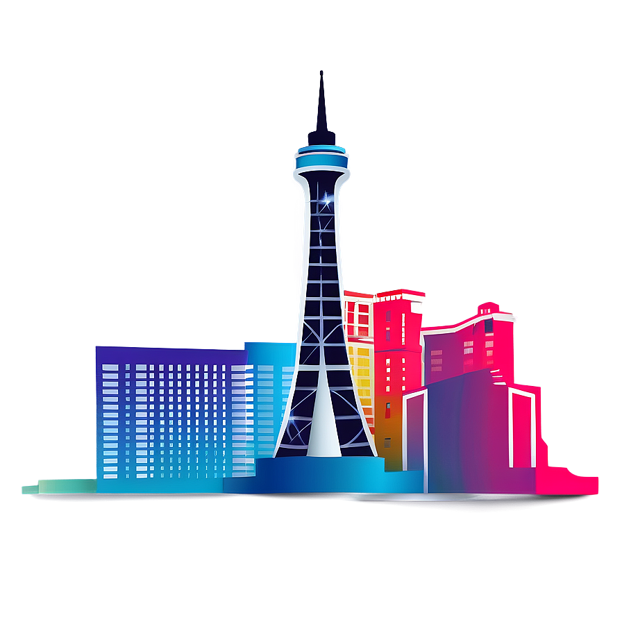 Vibrant Las Vegas Skyline Png Yja21