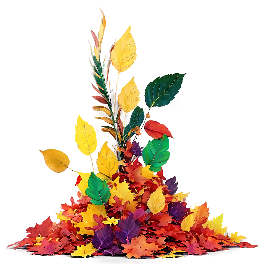 Vibrant Leaves Pile Png 59