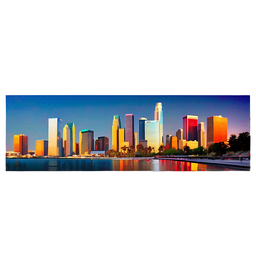 Vibrant Los Angeles Skyline Png 14