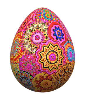 Vibrant Mandala Easter Egg
