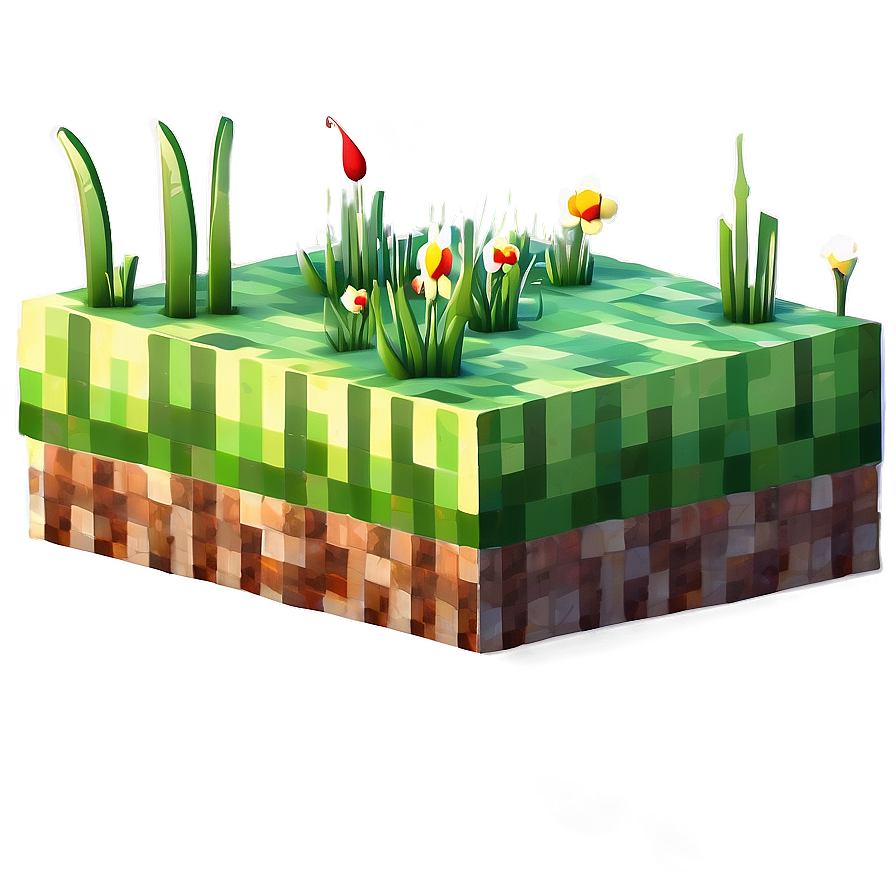 Vibrant Minecraft Grass Block Png 68