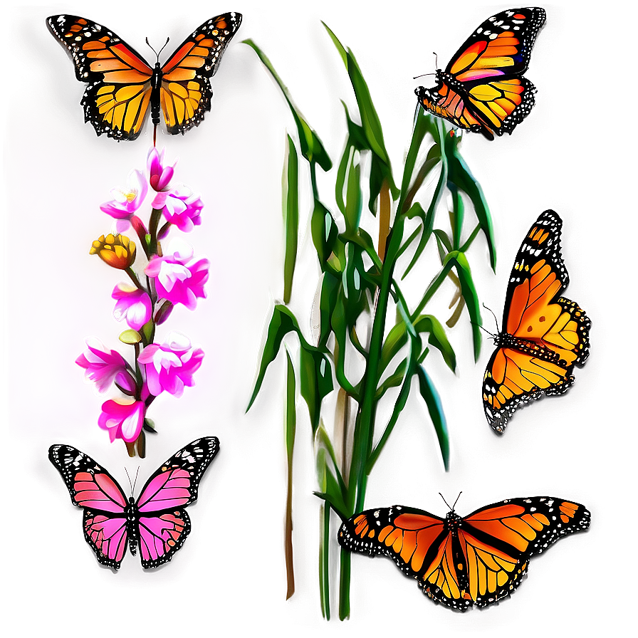 Vibrant Monarch Butterflies Png Glq74