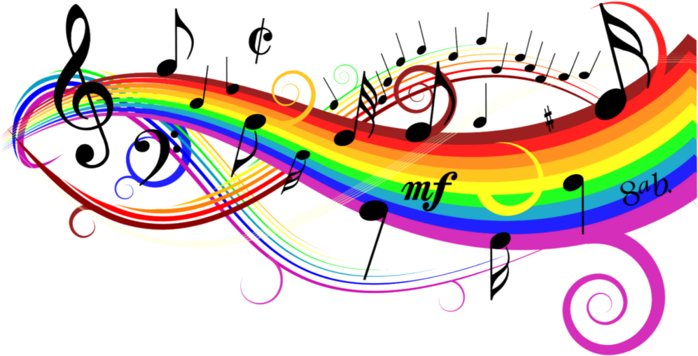 Vibrant Musical Notes Color Wave