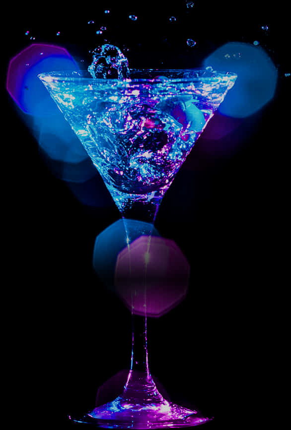 Vibrant Neon Cocktail Glass