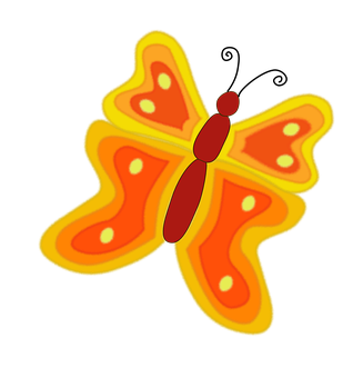 Vibrant Orange Butterfly Illustration