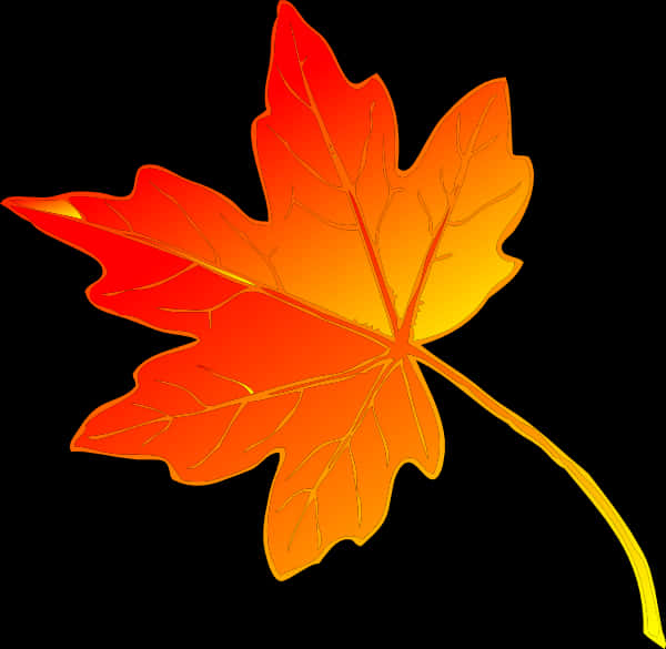 Vibrant Orange Maple Leaf Clipart