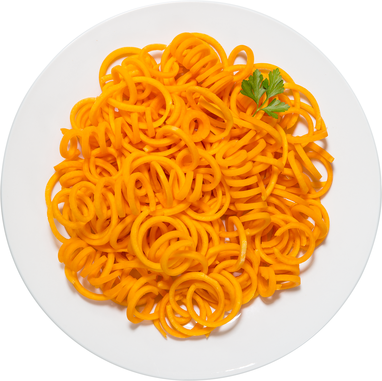 Vibrant Orange Spiral Noodles