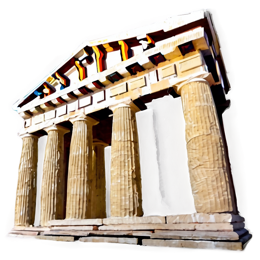 Vibrant Parthenon Painting Png Hcl