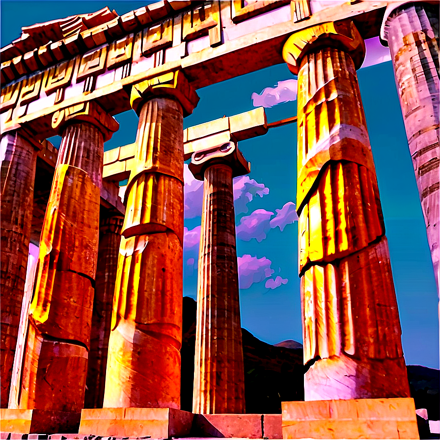 Vibrant Parthenon Painting Png Sap41