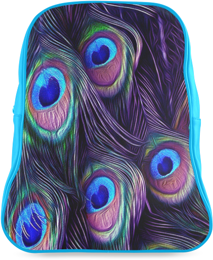 Vibrant Peacock Feather Backpack