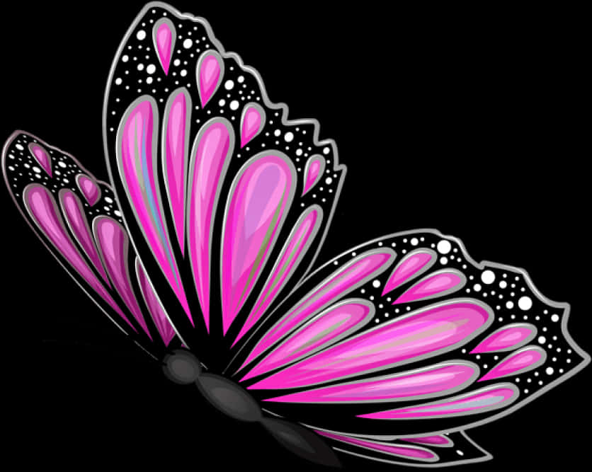 Vibrant Pink Butterfly Graphic