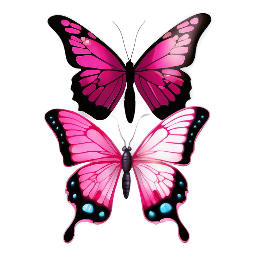 Vibrant Pink Butterfly Illustration Png Jxj