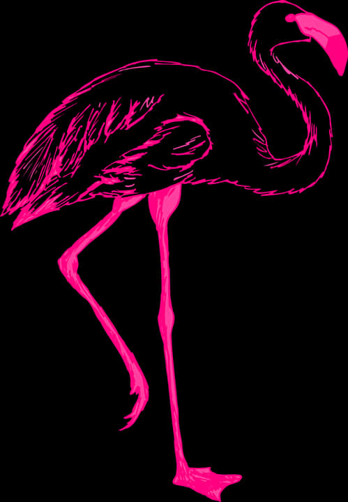 Vibrant Pink Flamingo Artwork