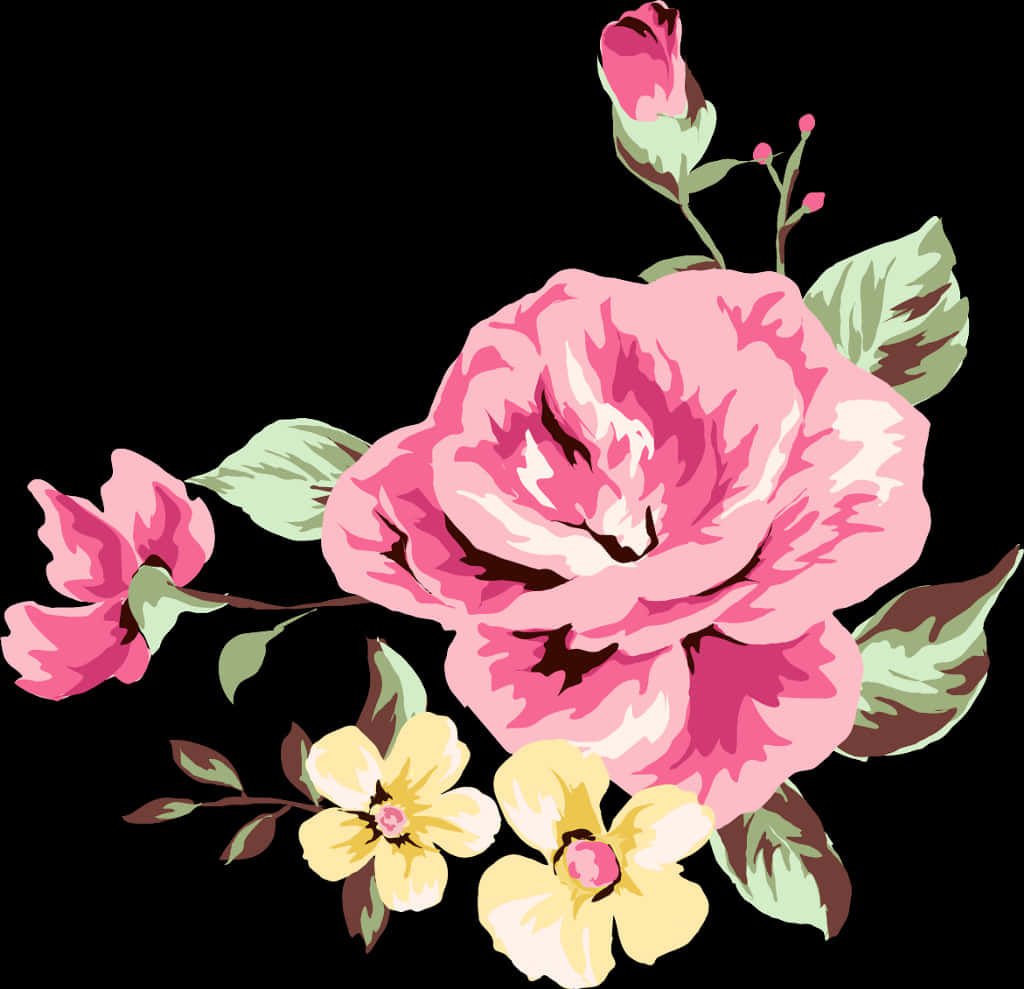 Vibrant_ Pink_ Floral_ Illustration