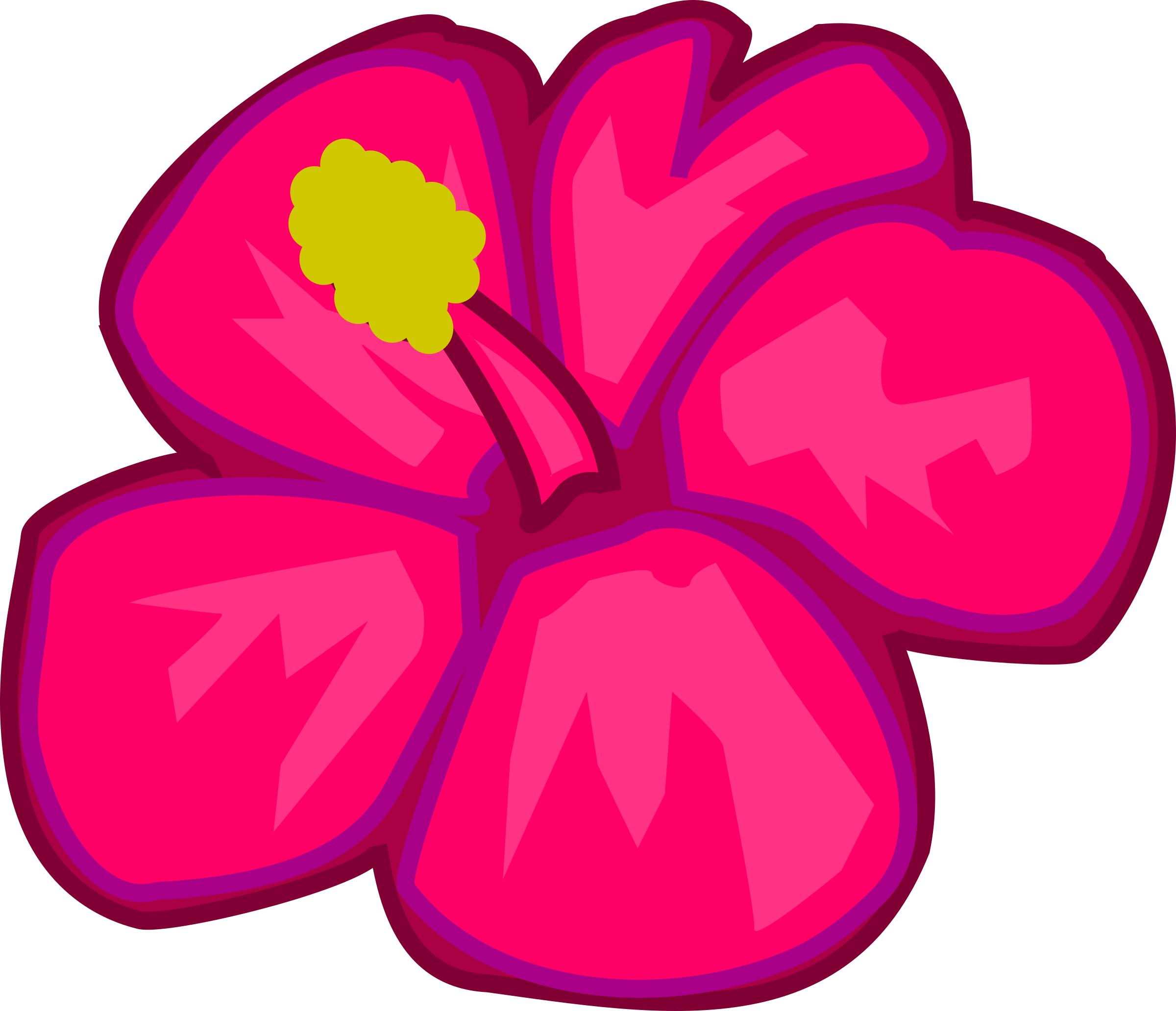 Vibrant_ Pink_ Hawaiian_ Flower_ Cartoon