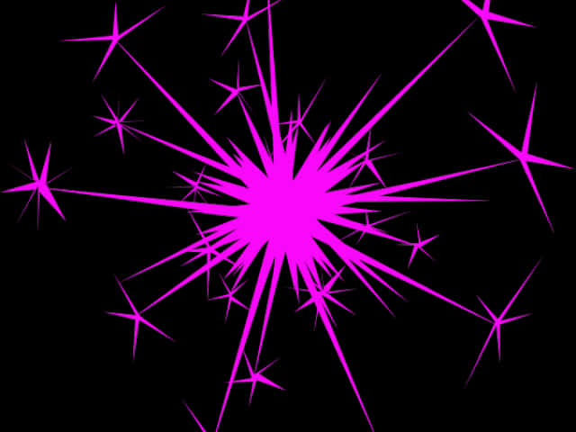 Vibrant Pink Sparkleon Black Background