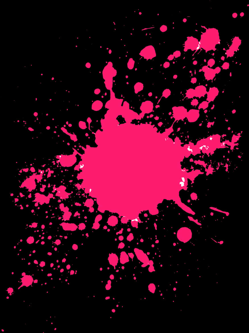 Vibrant Pink Splatteron Black