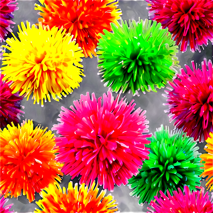 Vibrant Pom Poms Png 06132024