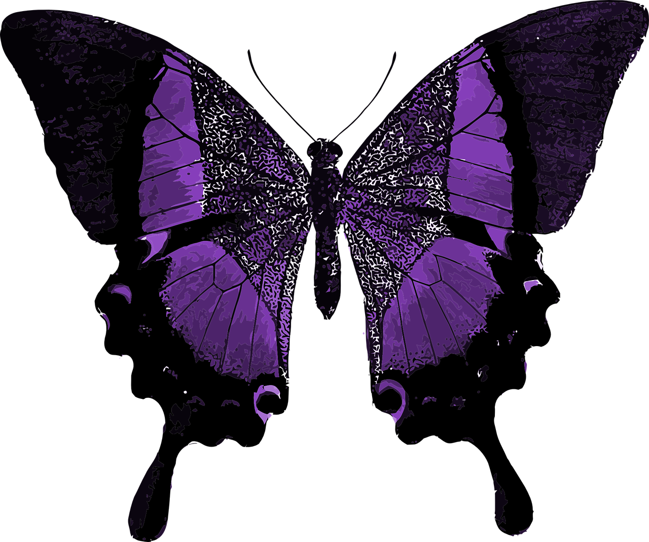 Vibrant Purple Butterfly Illustration