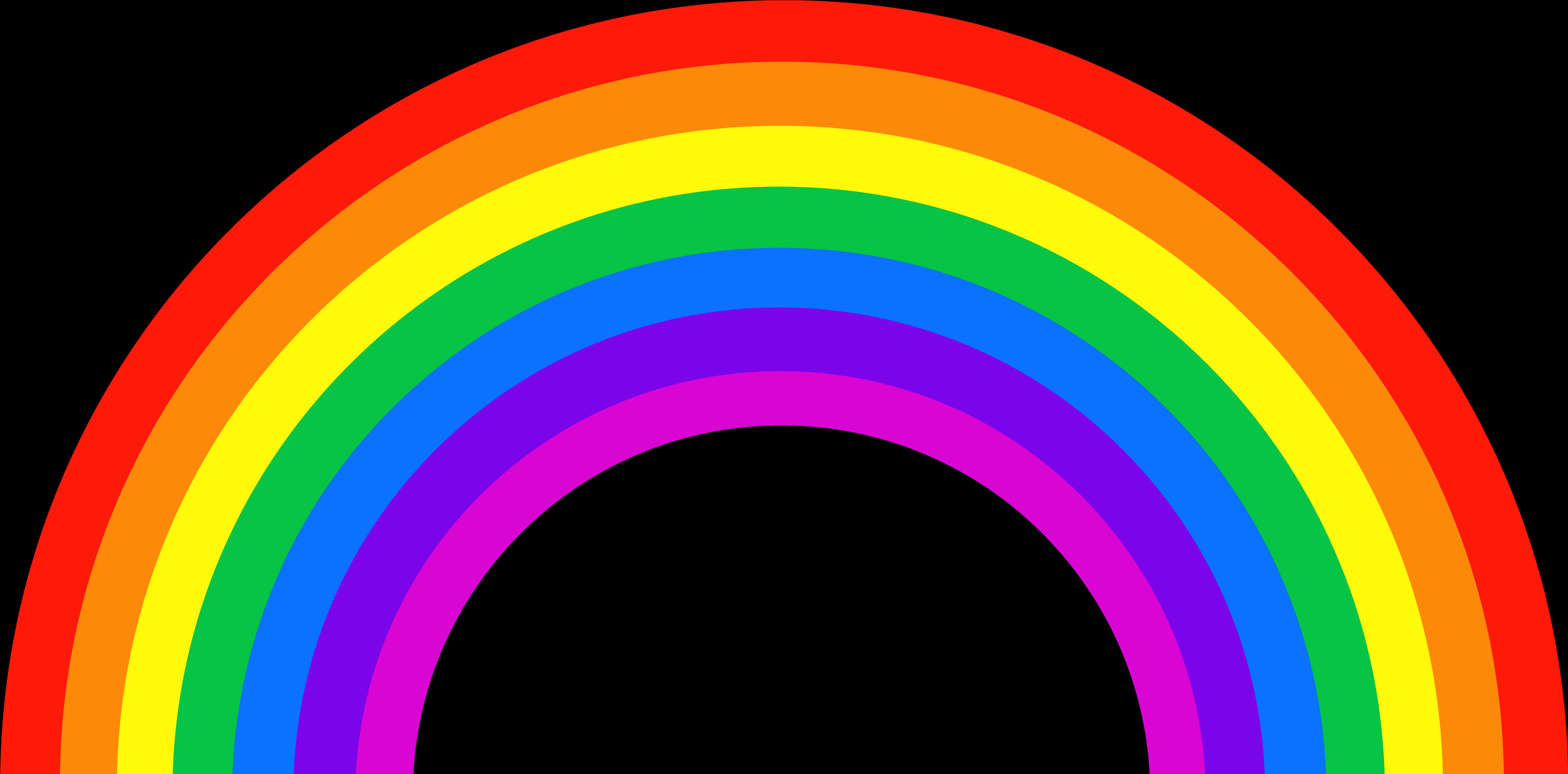 Vibrant Rainbow Arc Black Background