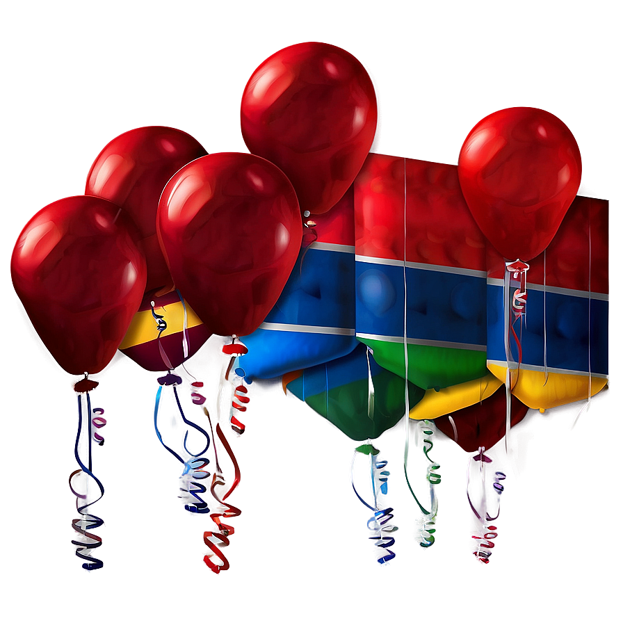 Vibrant Red Balloons Png 06132024