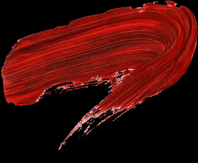 Vibrant Red Brush Strokeon Black