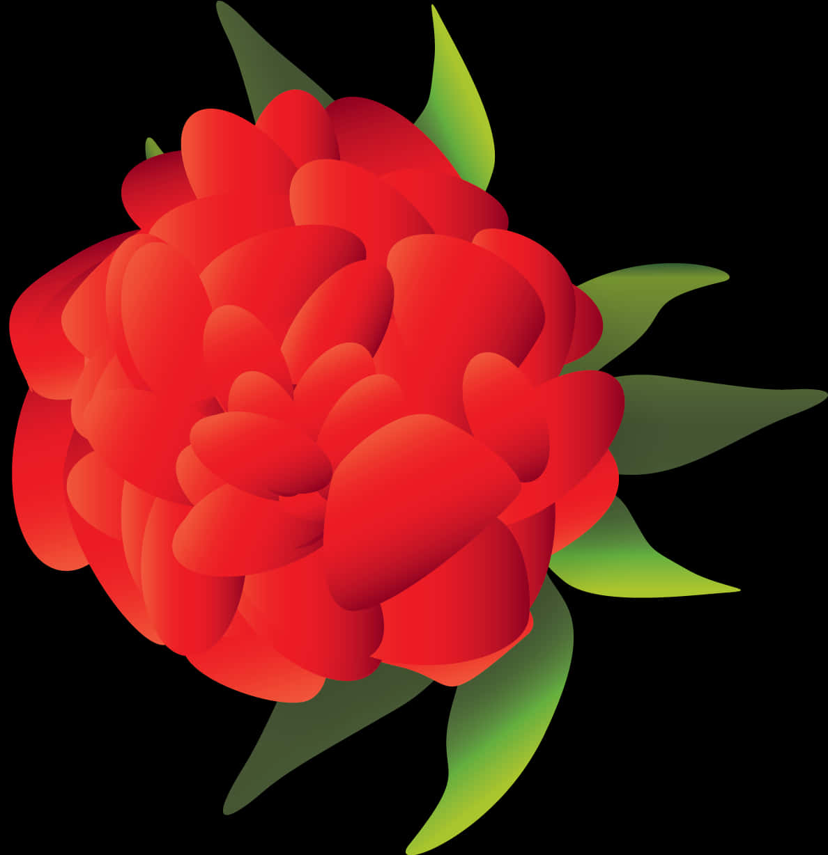 Vibrant_ Red_ Flower_ Vector_ Graphic