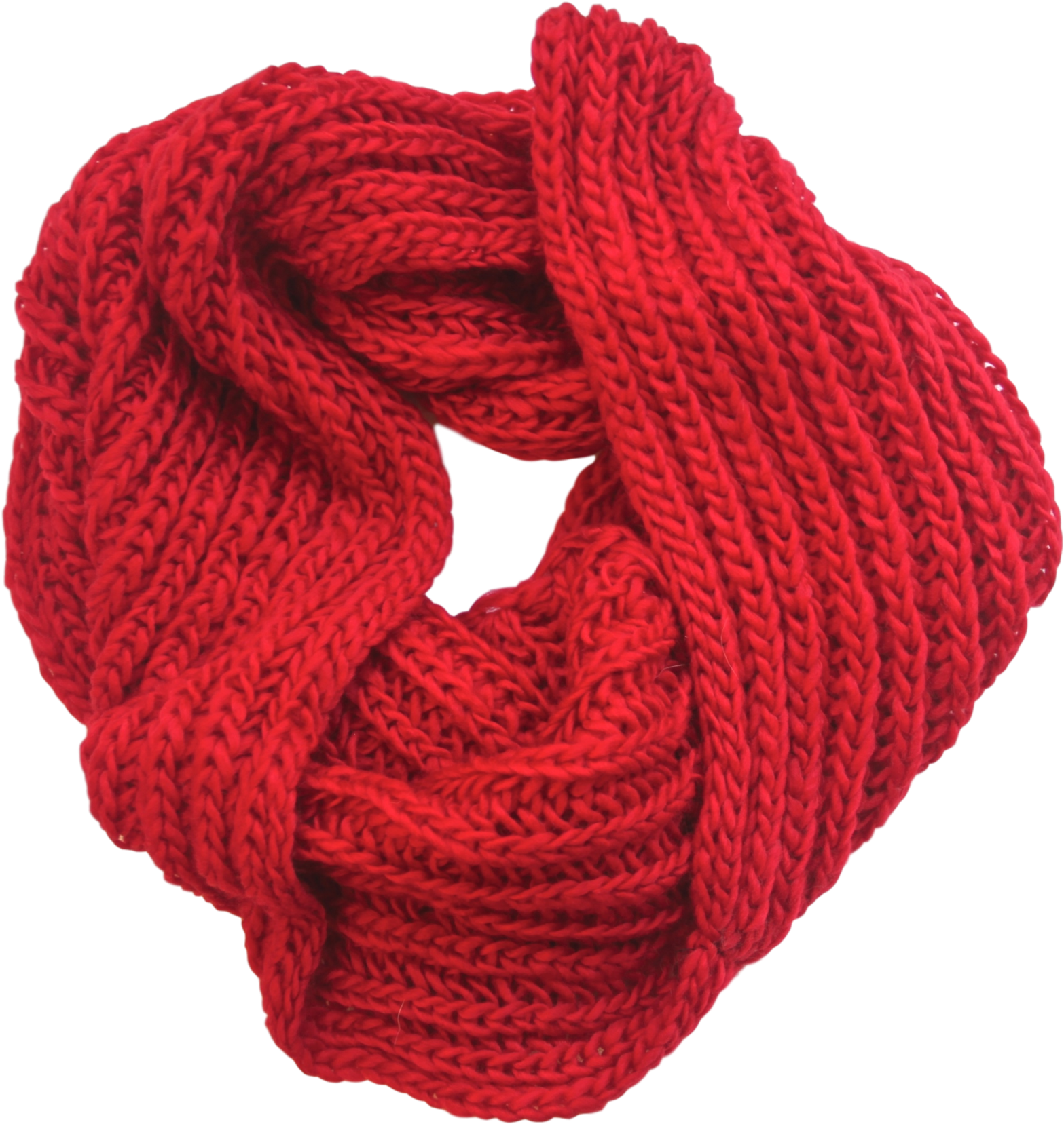 Vibrant Red Knitted Scarf