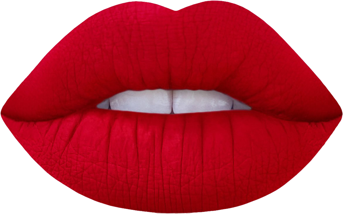 Vibrant Red Lips Closeup
