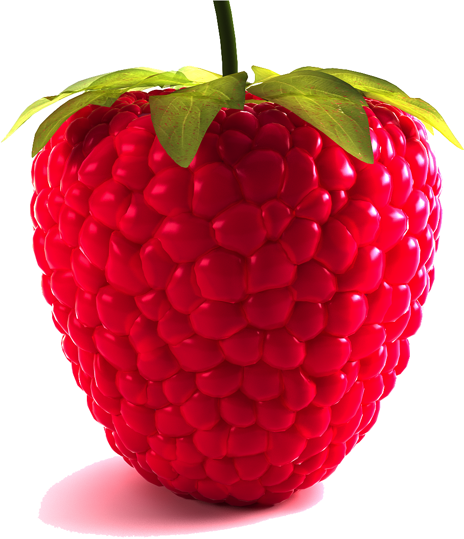 Vibrant Red Raspberry Isolated.png