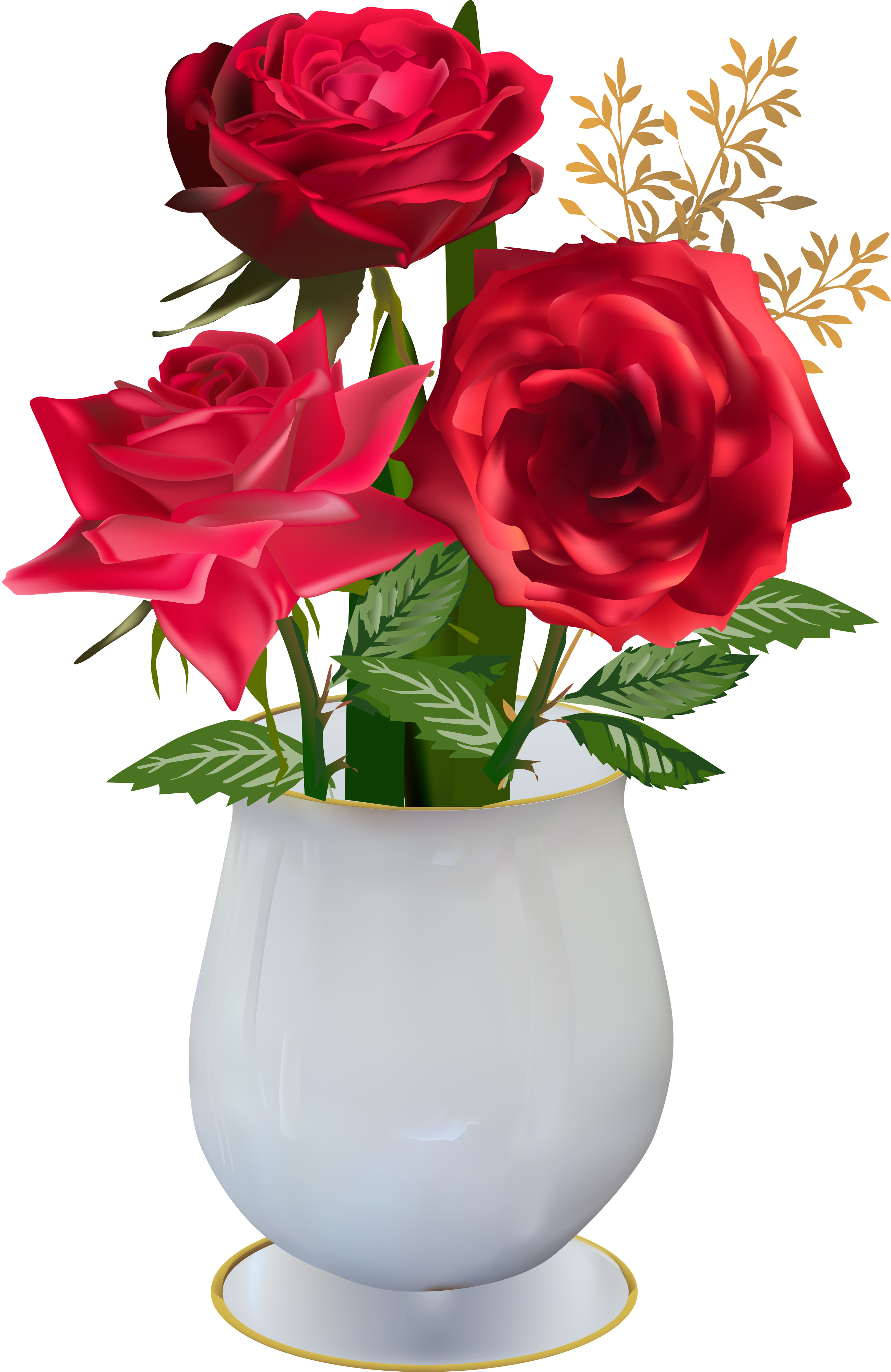 Vibrant Red Rosesin Vase