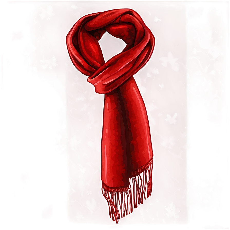 Vibrant Red Scarf Png 06252024