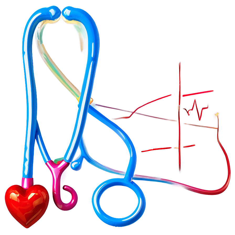 Vibrant Stethoscope Heart Png Cee76