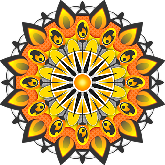 Vibrant Sun Mandala Art