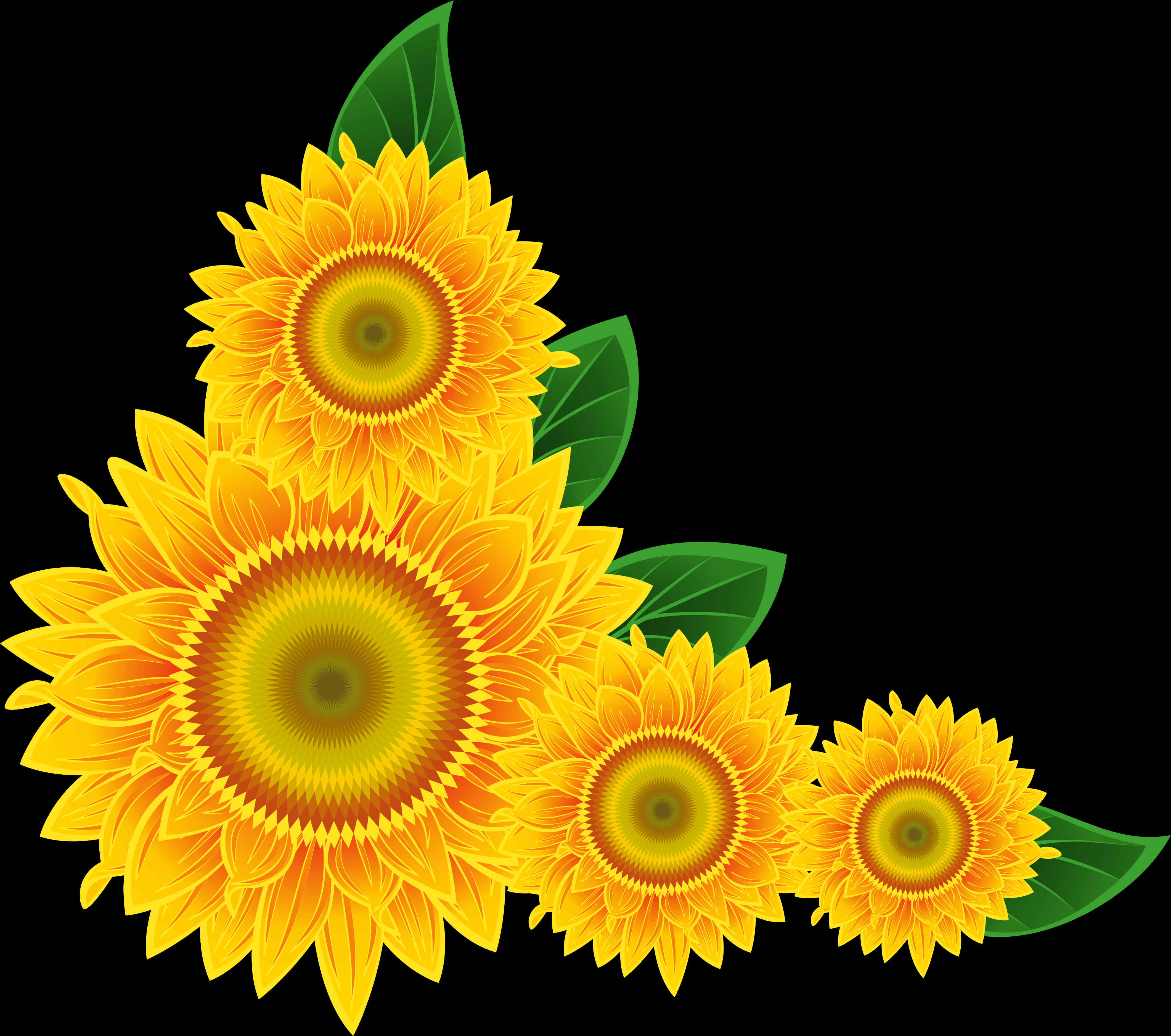 Vibrant Sunflower Corner Design