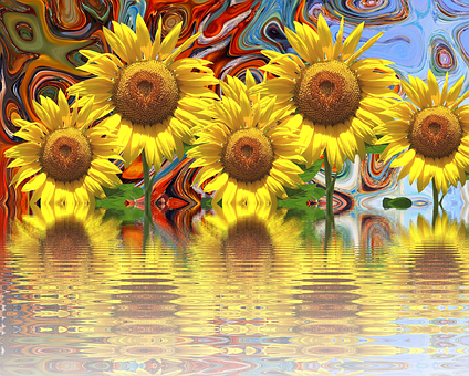 Vibrant_ Sunflowers_with_ Psychedelic_ Background_and_ Reflection.jpg