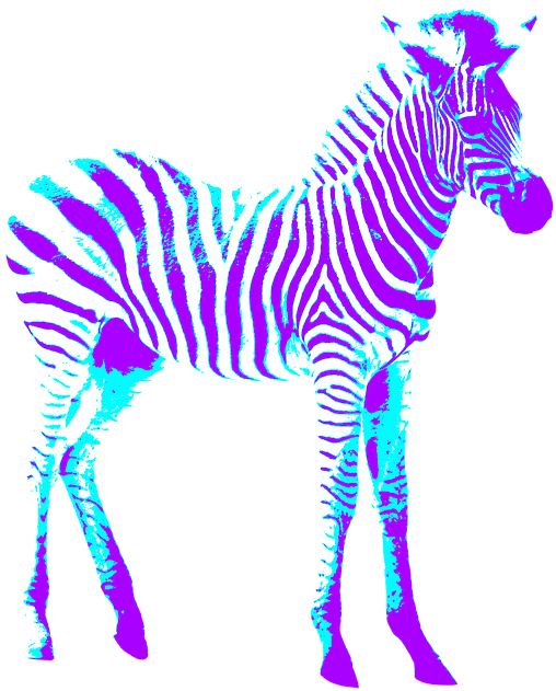 Vibrant Thermal Zebra Art