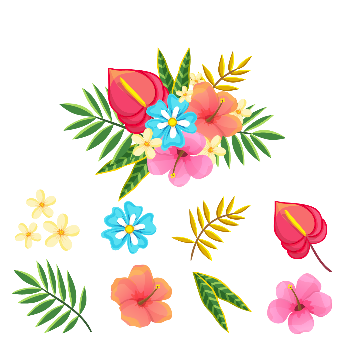 Vibrant Tropical Flora Illustration