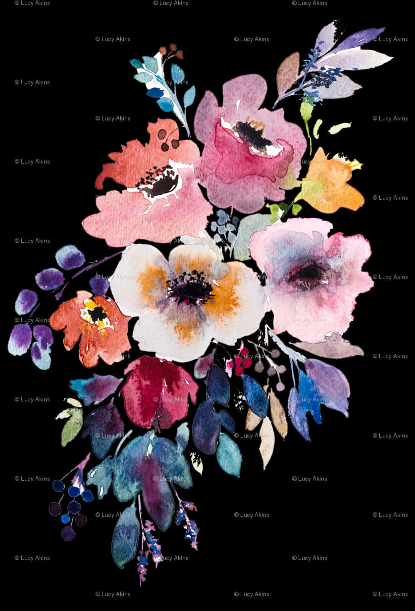 Vibrant Watercolor Floral Arrangement