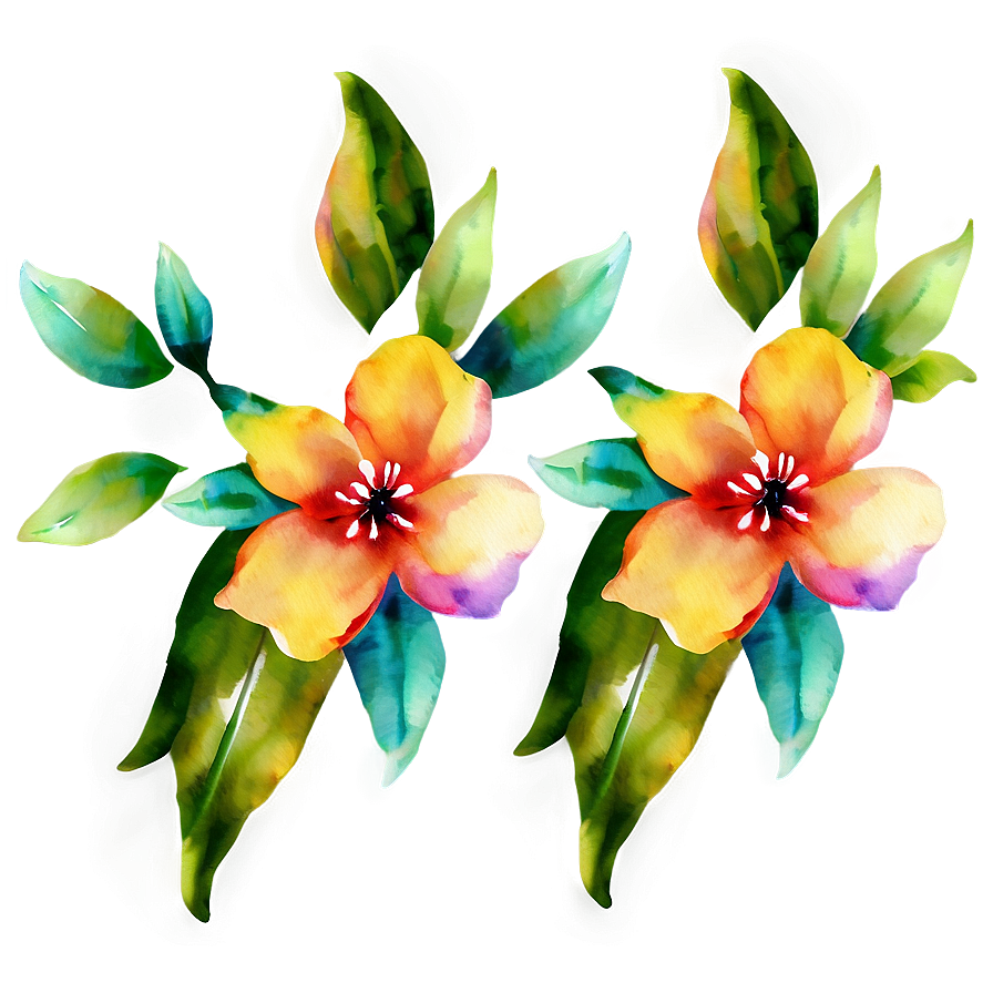 Vibrant Watercolor Floral Png Yor49