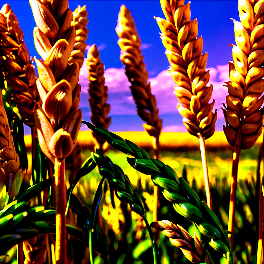 Vibrant Wheat Field Afternoon Png Vtx73