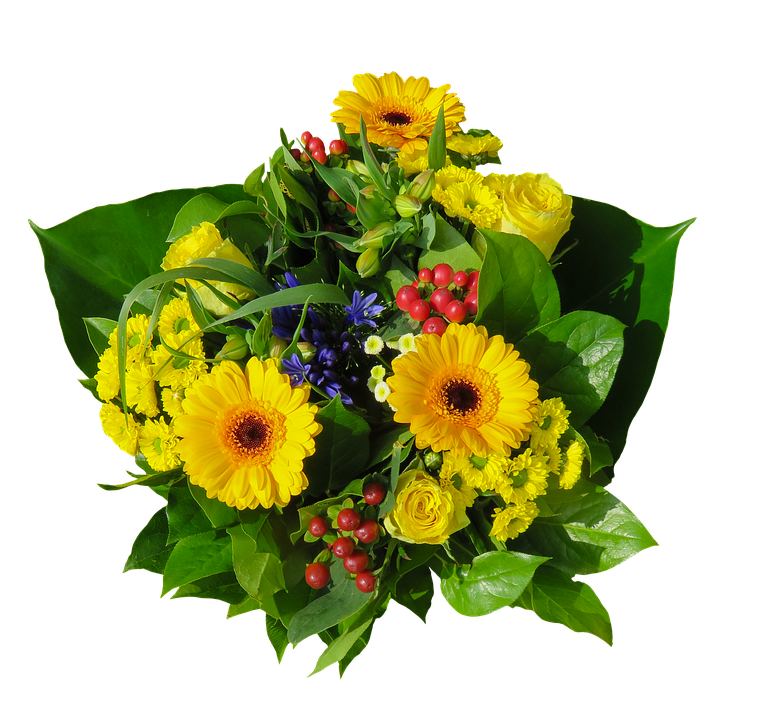 Vibrant Yellow Flower Bouquet.png