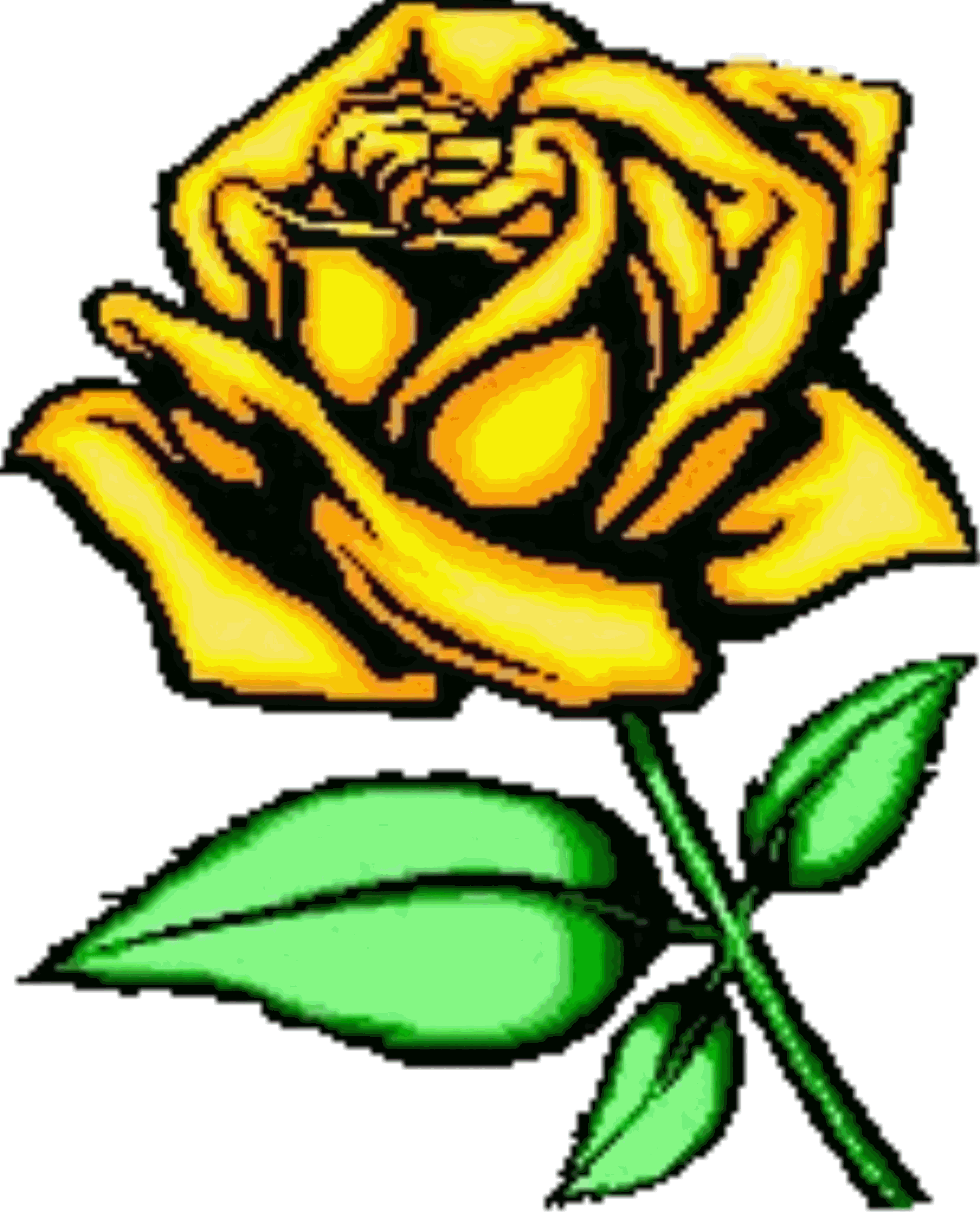 Vibrant Yellow Rose Illustration