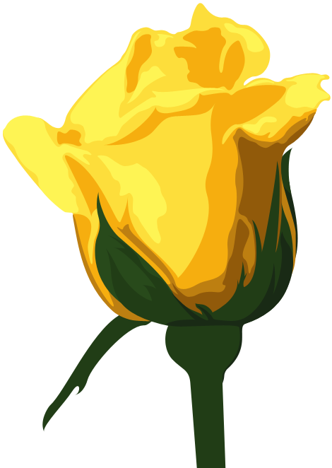 Vibrant Yellow Rose Illustration