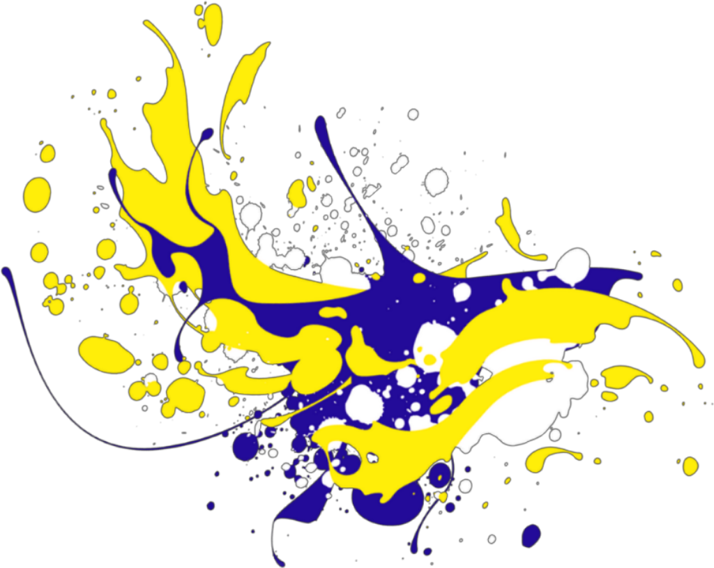 Vibrant Yellowand Blue Ink Splatter