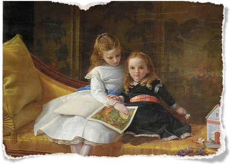 Victorian Children Reading Together