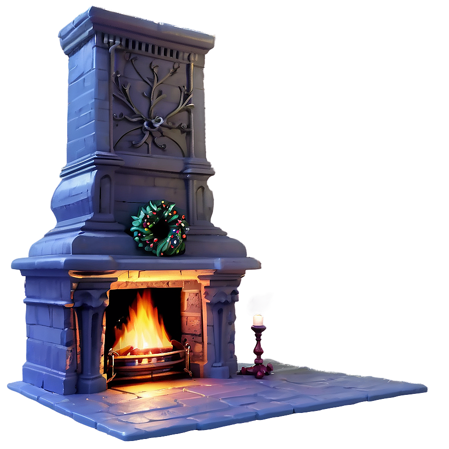 Victorian Christmas Fireplace Png Bto64