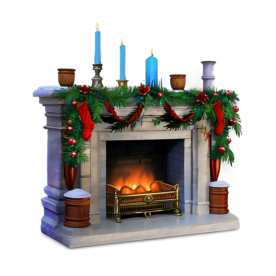 Victorian Christmas Fireplace Png Tnt13