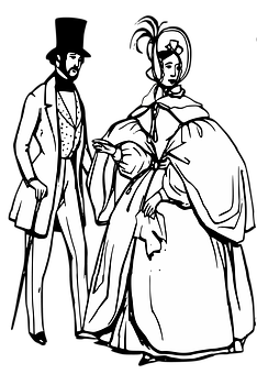 Victorian Era Couple Illustration