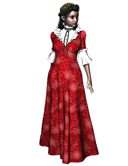 Victorian Era3 D Rendered Woman